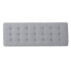 Gisa Ottoman Bench, Light Gray Fabric Tufted Seat, Brown Wood, 44"