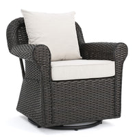 Metal, Wicker Rattan, Polyester Fabric, Aluminum, Foam