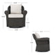 Calista Outdoor Swivel Rocker Chair Beige Fabric Dark Brown Wicker BM325009