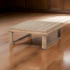 Chelsie Outdoor Coffee Table, Slatted Top, Brown Wood, Square 28"
