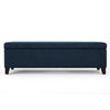 Harry Storage Ottoman Bench Navy Blue Fabric 51’’ Solid Birch Wood BM325013