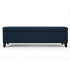 Harry Storage Ottoman Bench, Navy Blue Fabric, 51" Solid Birch Wood