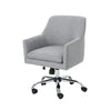 Heza Swivel Office Chair, Gray Fabric, Rolling Wheels Chrome Metal
