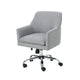 Heza Swivel Office Chair, Gray Fabric, Rolling Wheels Chrome Metal