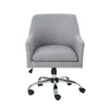 Heza Swivel Office Chair Gray Fabric Rolling Wheels Chrome Metal BM325014
