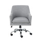 Heza Swivel Office Chair Gray Fabric Rolling Wheels Chrome Metal BM325014