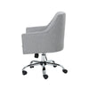 Heza Swivel Office Chair Gray Fabric Rolling Wheels Chrome Metal BM325014
