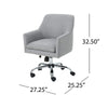 Heza Swivel Office Chair Gray Fabric Rolling Wheels Chrome Metal BM325014
