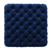 Ottoman Modern Button Tufted Dark Navy Blue Velvet 29’’ Square Shape BM325016