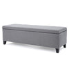 Flash Storage Ottoman Bench, Light Gray Fabric, 51" Gray Wood Frame