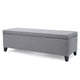 Flash Storage Ottoman Bench, Light Gray Fabric, 51" Gray Wood Frame