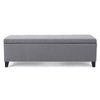 Flash Storage Ottoman Bench, Light Gray Fabric, 51" Gray Wood Frame
