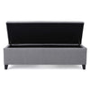 Flash Storage Ottoman Bench Light Gray Fabric 51’’ Gray Wood Frame BM325017