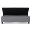 Flash Storage Ottoman Bench, Light Gray Fabric, 51" Gray Wood Frame