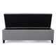 Flash Storage Ottoman Bench, Light Gray Fabric, 51" Gray Wood Frame