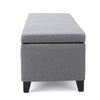 Flash Storage Ottoman Bench Light Gray Fabric 51’’ Gray Wood Frame BM325017