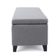 Flash Storage Ottoman Bench Light Gray Fabric 51’’ Gray Wood Frame BM325017