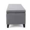 Flash Storage Ottoman Bench, Light Gray Fabric, 51" Gray Wood Frame