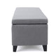 Flash Storage Ottoman Bench, Light Gray Fabric, 51" Gray Wood Frame