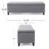 Flash Storage Ottoman Bench Light Gray Fabric 51’’ Gray Wood Frame BM325017