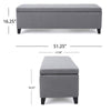 Flash Storage Ottoman Bench, Light Gray Fabric, 51" Gray Wood Frame