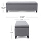 Flash Storage Ottoman Bench, Light Gray Fabric, 51" Gray Wood Frame