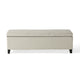 Elias Storage Ottoman Bench, Detailed Ivory Faux Leather, 51" Wood