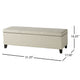 Elias Storage Ottoman Bench, Detailed Ivory Faux Leather, 51" Wood