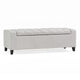 Liani Storage Ottoman Bench, Light Gray Fabric Tufted Top, 51" Wood