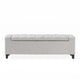 Liani Storage Ottoman Bench Light Gray Fabric Tufted Top 51’’ Wood BM325019