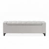 Liani Storage Ottoman Bench, Light Gray Fabric Tufted Top, 51" Wood