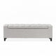 Liani Storage Ottoman Bench, Light Gray Fabric Tufted Top, 51" Wood