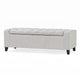 Liani Storage Ottoman Bench Light Gray Fabric Tufted Top 51’’ Wood BM325019