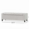 Liani Storage Ottoman Bench, Light Gray Fabric Tufted Top, 51" Wood