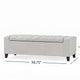 Liani Storage Ottoman Bench, Light Gray Fabric Tufted Top, 51" Wood