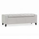 Liani Storage Ottoman Bench, Light Gray Fabric Tufted Top, 51" Wood