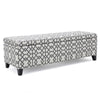 Flash Storage Ottoman Bench, Light Gray Geometric Print Fabric 51"