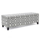 Flash Storage Ottoman Bench, Light Gray Geometric Print Fabric 51"