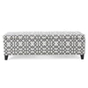 Flash Storage Ottoman Bench Light Gray Geometric Print Fabric 51’’ BM325021