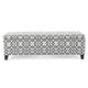 Flash Storage Ottoman Bench Light Gray Geometric Print Fabric 51’’ BM325021