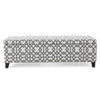Flash Storage Ottoman Bench, Light Gray Geometric Print Fabric 51"