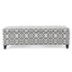 Flash Storage Ottoman Bench, Light Gray Geometric Print Fabric 51"