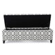 Flash Storage Ottoman Bench, Light Gray Geometric Print Fabric 51"