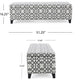 Flash Storage Ottoman Bench Light Gray Geometric Print Fabric 51’’ BM325021