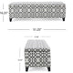 Flash Storage Ottoman Bench, Light Gray Geometric Print Fabric 51"