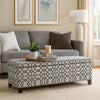 Flash Storage Ottoman Bench, Light Gray Geometric Print Fabric 51"