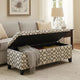 Flash Storage Ottoman Bench, Light Gray Geometric Print Fabric 51"