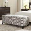 Flash Storage Ottoman Bench, Light Gray Geometric Print Fabric 51"