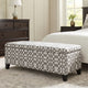 Flash Storage Ottoman Bench, Light Gray Geometric Print Fabric 51"