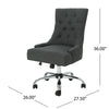 Ovi Swivel Office Chair Dark Gray Fabric Tufted Back Rolling Wheels BM325022
